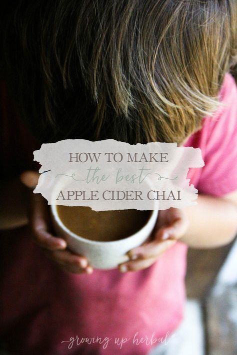 Warm up cold fall days with a cup of homemade apple cider chai. Not only will it warm your belly, fingers, and toes, but it will make your taste buds happy! Apple Cider Chai, Jun Kombucha, Switchel Recipe, Cold Weather Drinks, Cooking With Toddlers, Best Apple Cider, Indian Chai, Apple Cider Recipe, Homemade Apple Cider