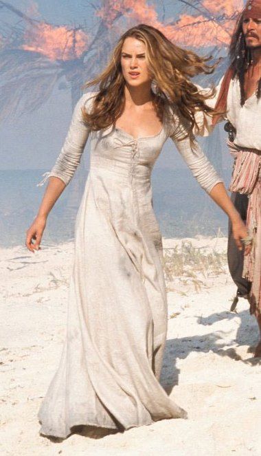 Elizabeth Swan Costume, Elizabeth Swann Dress, Carribean Fashion, Elizabeth Swann Costume, Elisabeth Swan, Elizabeth Swan, Gown Aesthetic, Curse Of The Black Pearl, Swan Wedding