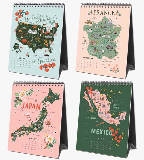 Rifle Paper Co. 2023 “World Traveler” Desk Calendar — Tools and Toys Calendar Design Inspiration, Travel Calendar, Tools And Toys, Desk Calendar, Illustrated Map, Countries Around The World, Calendar Design, Photo Essay, Desk Calendars