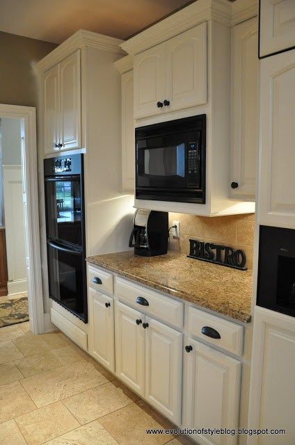 Kitchen Reveal! - Evolution of Style Kitchen Cabinets With Black Appliances, Best Kitchen Cabinets, Black Appliances, Tuscan Kitchen, Mediterranean Home Decor, New Kitchen Cabinets, Kitchen Cabinets Makeover, Mediterranean Home, Kitchen Remodeling Projects