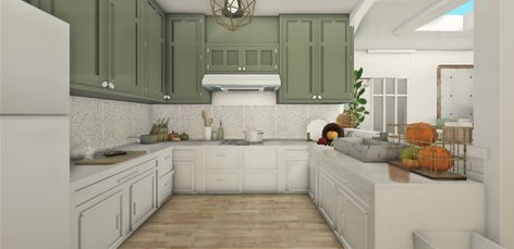 Blocksburg Kitchen Ideas, Bloxburg Kitchen Ideas, Bloxburg Interior, Roblox House, Kitchen Bloxburg, Two Story House Design, Bloxburg Kitchen, Bloxburg Houses, Bloxburg Builds