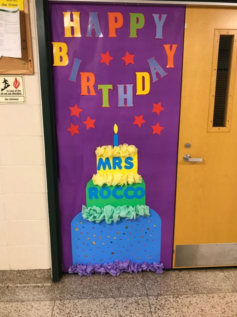 Teacher Birthday Door Decorations Ideas, Birthday Door Decorations Teacher, Teacher Birthday Decoration Ideas, Birthday Door Decor, Decorate Door For Birthday, Teacher Birthday Door Decorations, Happy Birthday Door Decorations, Birthday Door Decorations, Office Birthday Decorations