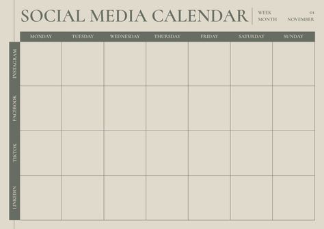 Elegant Social Media Week Planner Calendar Digital Planner Ideas, Planner Weekly Layout, Digital Weekly Planner, Week Planner, Weekly Planner Template, Social Media Calendar, Weekly Calendar, Planner Ideas, Digital Planners