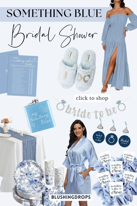 Attention all brides-to-be! Get ready to say "I do" to the most enchanting bridal shower ever with Something Blue! Our collection of stunning decorations is designed to add a touch of elegance and joy to your special celebration.Transform your space into a haven of love and laughter with our carefully curated bridal shower items. From delicate centerpieces to charming banners, we have everything you need to create lasting memories. Bridal Shower Ideas Blue Color Schemes, Something Blue Bridal Shower Backdrop, Bridal Shower Themes Blue Color Schemes, Something Blue Shower Theme, Bridal Shower Items, Something Blue Before I Do Bridal Shower Decor, Something Blue Bridal Shower Theme, Something Blue Bridal Shower Ideas, Blue Bridal Shower Ideas