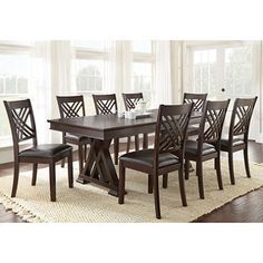 Dining Room Table And Chairs, Solid Wood Dining Set, 7 Piece Dining Set, Table Extensible, Dining Room Set, Rectangular Dining Table, Table And Chair Sets, Extendable Dining Table, Wood Dining Table