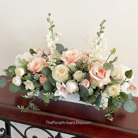 23large Floral Arrangement Spring Floral Arrangement Sweetheart Table Floral Centerpiece Wedding Flowers Wedding Florals - Etsy Flower Diy Paper, Long Table Centerpieces, Paper Flower Diy, Tall Floral Arrangements, Wood Box Centerpiece, Large Floral Arrangements, Large Flower Arrangements, Spring Floral Arrangements, Table Flower