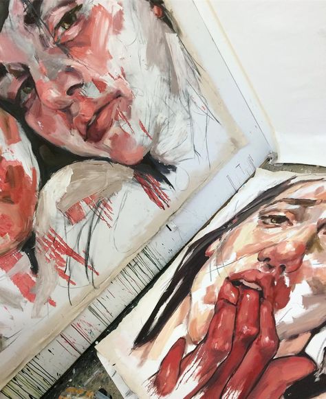 Gcse Reflections, Elly Smallwood, Studio Corner, Jenny Saville, Acrylic Portrait Painting, Modern Portrait, Expressionism Painting, A Level Art, Contemporary Fine Art