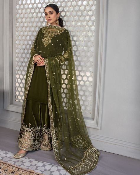 Velvet Pakistani Dress, Work On Sleeves, Velvet Flared Pants, Faiza Saqlain, Beautiful Pose, Velvet Suit Design, Cinderella Dress, Traditional Attires, Kameez Designs