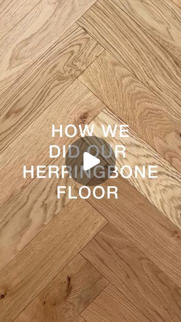 Claire 🌻 on Instagram: "Morning guys! Hope this tutorial helps, any questions just ask away 💕
.
.
Flooring is @sourcewoodfloorsuk School house range, UV oiled 
Skirting is @skirtingworld - Noble 1 (220mm / 25mm thick)
The floor glue is also from @sourcewoodfloorsuk 
The glue for in between the wood pieces ( only needed at the start for the large piece is from any builders merchant) 
.
.
#diyflooring #parquet #parquetfloor #diyrenovation #parquetflooring  #herringbonefloor #herringbone" Parquet Flooring Hallway, Herringbone Wood Floor Entryway, Diy Herringbone Floor, Herringbone Hallway, Herringbone Floor Kitchen, Cheap Flooring Ideas, Parkay Flooring, Flooring Hallway, Herringbone Floors