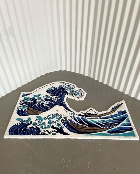 Tufting Diy, Rug Tufting, The Great Wave, Great Wave Off Kanagawa, Rug Inspiration, Fluffy Rug, Beni Ourain Rug, Dream Spaces, Carpet Design