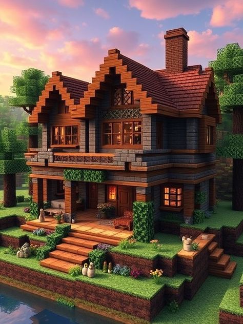 Upgrade your Minecraft game with these amazing house builds for 2024. Get inspired by unique layouts and creative designs. #MinecraftHouse #Minecraft2024 #MinecraftBuilds Mansion Minecraft Ideas, Minecraft Mansion Layout, Rustic House Minecraft, Minecraft Rustic House, Minecraft Mansion Ideas, House On Minecraft, Minecraft Modern House Designs, Minecraft Cabin, Indie House