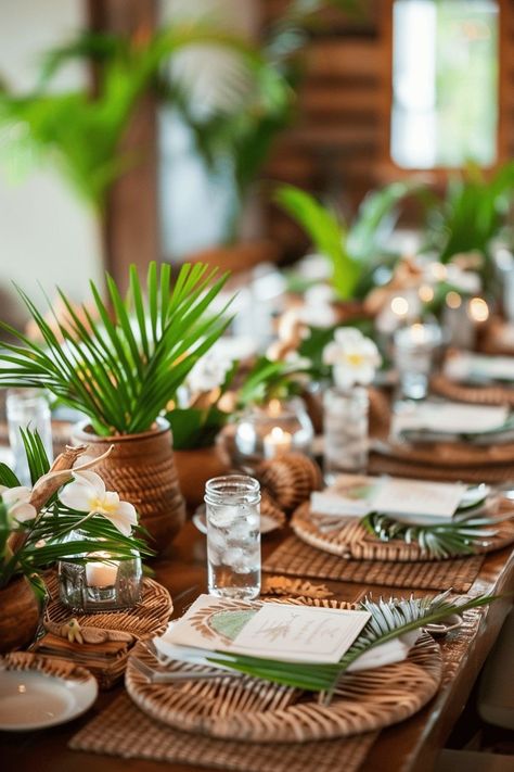 Filipino Table Setting Ideas, Filipino Themed Party, Havana Theme, Beach Dinner Parties, Nye 2024, Tropical Table, The Olive Branch, Filipino Wedding, Tropical Glam