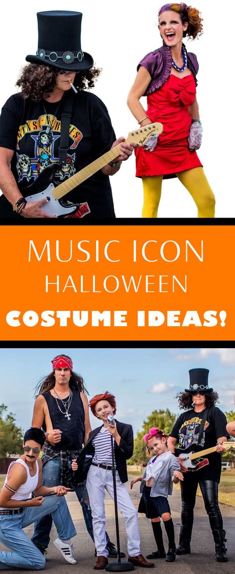 Music Icon costumes, Rock and Roll costumes! Freddi Mercury, Slash, Axl Rose, & more music icons. The most epic Halloween costume photoshoot! 80s Rockstar Halloween Costume, Famous Singer Halloween Costume, Iconic Musician Costume, Music Couple Costumes, Musicians Halloween Costumes, Musical Couples Costumes, 80s Musicians Costumes, Music Icon Halloween Costumes, Rock Star Couples Costume