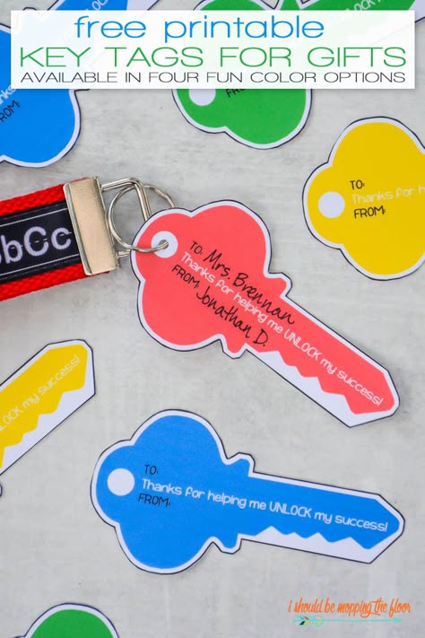 Free Printable Key Tags for Teacher Appreciation Gifts | Four Color Choices Teacher Appreciation Gift Ideas, Appreciation Gift Ideas, Tags For Gifts, Coffee Gift Basket, Volunteer Appreciation, Diy Teacher Gifts, Staff Appreciation, Key Tags, Teacher Appreciation Gift