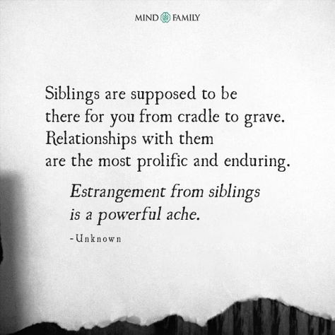 Siblings are meant to be lifelong companions. Estrangement from them is a deep and lasting pain. 💔 . . . . . #mindfamily #familyquotes #familyguidequotes #familylovequotes #familytipsquotes #familybond Sibling Abandonment Quotes, Quotes About Siblings Brother Sister, One Sided Relationship Quotes Family, Estranged Quotes, Sibling Bond Quotes, Sibling Quotes Meaningful Short, Sibling Estrangement, Quotes About Siblings, One Sided Relationship Quotes