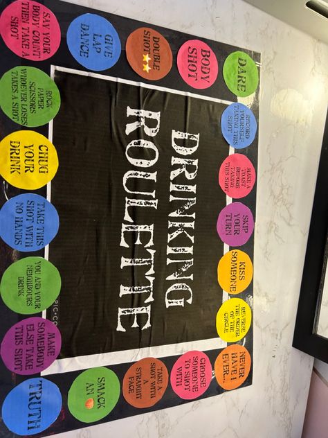 Drinking Roulette, Shot Roulette, Beer Crafts, Drinking Board Games, Adult Drinking Games, Diy Party Games, Drinking Card Games, Funny Party Games, Board Games Diy