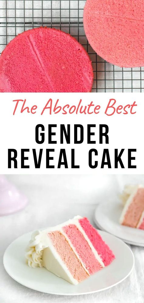 Pink Cake Gender Reveal, Easy Gender Reveal Cake, Gender Reveal Cake Simple, Gender Reveal Baked Goods, Diy Gender Reveal Cake, Small Gender Reveal Cake Simple, Basic Gender Reveal Cake, Gender Reveal Cake Diy, Gender Reveal Cake Ideas Simple