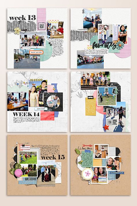 Digital Scrapbook Layouts with Remember Templates 4 by Scrapping with Liz Large Photo Scrapbook Layout, Photo Collage Ideas Layout Graphic Design, Photo Collage Layout Design Magazine, Family Portrait Scrapbook Layout, Collage Scrapbook Layouts, 1 Photo Scrapbook Layout Sketch, Photobook Layout, Learn Photo Editing, Collage Scrapbook