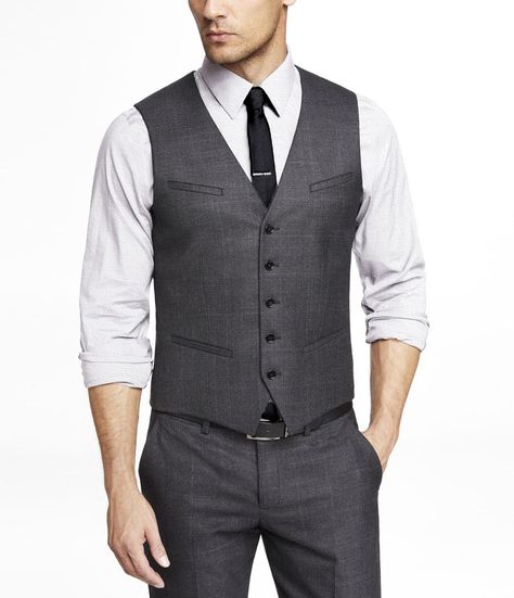 Grey vest with black tie Grey Vest Outfit, Groomsmen Vest, Grey Suit Vest, Vest Outfits Men, Elegant Vest, Wedding Waistcoats, Chaleco Casual, Staff Uniforms, Mens Suit Vest