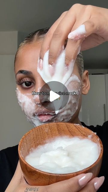 Lail on Instagram: "How I make my rice mask 🍚✨

#rice #ricemask #skincare #beauty" Rice Beauty Tips, How To Make Rice Cream For Face, How To Make Rice Face Mask, Rice Scrub For Face, How To Make Skincare, Rice Mask For Face, How To Make Face Mask, Rice Body Scrub, Rice Scrub