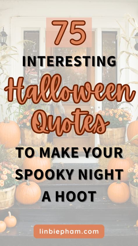 Struggling to come up with some spooky yet fun ideas for your Halloween party? Get ready to impress your friends with our curated list of 75 interesting Halloween quotes, including funny, aesthetic, and cute sayings that will add a howling good humor to your celebration! Save this pin for later to ensure a hauntingly good time. Halloween Quotes Funny Humor, Happy Halloween Quotes, Parties Decorations, Cute Sayings, Halloween Quotes Funny, Monster Under The Bed, Funny Aesthetic, Spooky Night, Halloween Cans