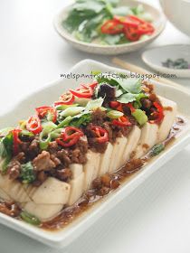 Steamed Tofu With Mince Meat & Mushroom Pork Mushroom, Steamed Tofu, Steam Recipes, Kitchen Door, Minced Meat, Bean Curd, Chinese Dishes, Tofu Recipes, Chinese Food