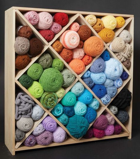 Yarn Organizer, Yarn Organization, Sewing Storage, Storage Cube, Crochet Storage, Craft Space, Yarn Storage, Fabric Embellishment, Cube Organizer