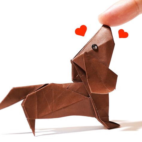 How to Make a Paper Dog Dachshund - Paper Folding / Basteln / 종이접기 - Paper Crafts 1101 Designed by Fuchimoto Muneji  Youtube : http://youtube.com/papercrafts1101 Facebook : http://facebook.com/papercrafts1101 Instagram : http://instagram.com/papercrafts1101 twitter : https://twitter.com/papercrafts1101  #origami #paperfolding #종이접기 Dog Paper Craft, Dog Origami, Origami Hand, Origami Dog, Origami Tattoo, Paper Dog, Basket Tutorial, Kids Origami, Boho Crafts Diy