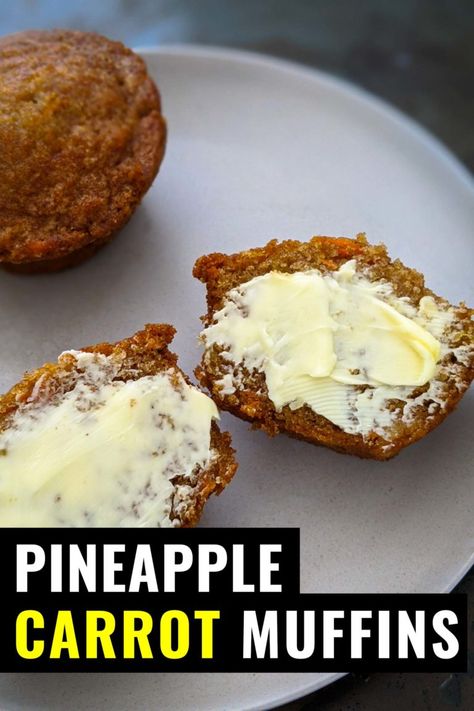 Pineapple Carrot Muffins, Easy Breakfast On The Go, Carrot Muffins Easy, Carrot Pineapple Muffins, Pineapple Breakfast, Pineapple Muffins, Muffins Easy, Carrot Muffins, Healthy Muffin Recipes