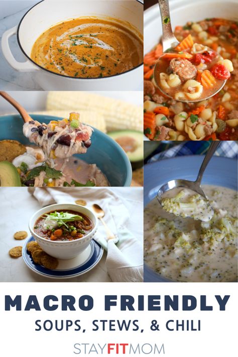 Chicken Tortilini Soup, Chicken Broccoli Soup, Tortilla Soup Easy, Stew Recipes Crockpot, Holiday Soups, Bowl Of Chili, Stay Fit Mom, Macro Meal Plan, Dorm Food