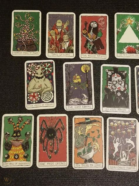 Tim Burton Tarot Cards, Nightmare Before Christmas Tarot Cards, Haunted Mansion Nightmare Before Christmas, Classroom Halloween Decor, Christmas Tarot Cards, Tim Burton Fanart, Disneyland In October, Disney Tarot, Halloween Tarot Cards