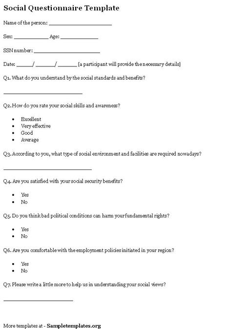 Social Questionnaire Template Computer Skills Resume, Questionnaire Sample, Resume Skills List, Survey Questionnaire, Acting Resume, Personal Resume, Reference Page, Questionnaire Template, Student Info