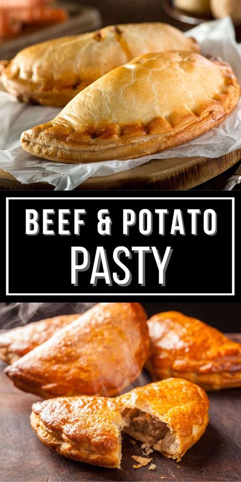 Pasty are traditional meat hand pies from the Cornish area of England. They are truly a delicacy of flakey pastry, potatoes and savory meat filing. Meat Hand Pies, Beef Pasties, Puff Pastry Recipes Dinner, Australian Meat Pie, Australian Recipes, Puff Pastry Recipes Savory, Savoury Mince, Hand Pies Savory, Pasties Recipes