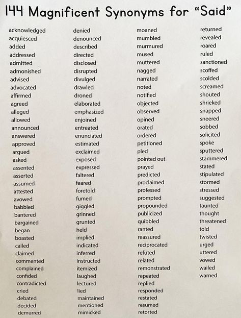 Synonyms For Said Writing, Brown Synonyms, Word Synonyms Writing, So Much Synonyms, Better Synonyms For Said, Synonyms For Gaze, Tell Synonyms, Synonyms For Nice, Synonyms For Normal