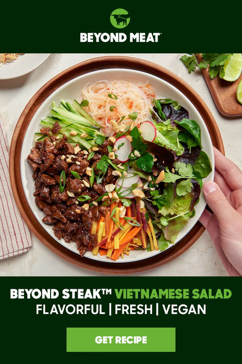 Beyond Steak Recipes, Beyond Steak, Vegan Vietnamese, Vietnamese Salad, Vietnamese Noodle Salad, Vegan Steak, Kidney Recipes, Salad Vegan, Vegetarian Entrees