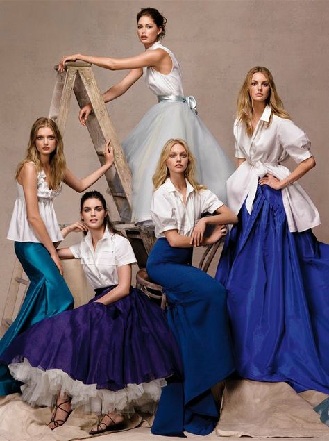 blue ladies Lara Jade, Group Photoshoot, Wedding Photography Bridal Party, Sasha Pivovarova, Lily Donaldson, Chanel Iman, Hit Girls, Group Poses, Group Shots