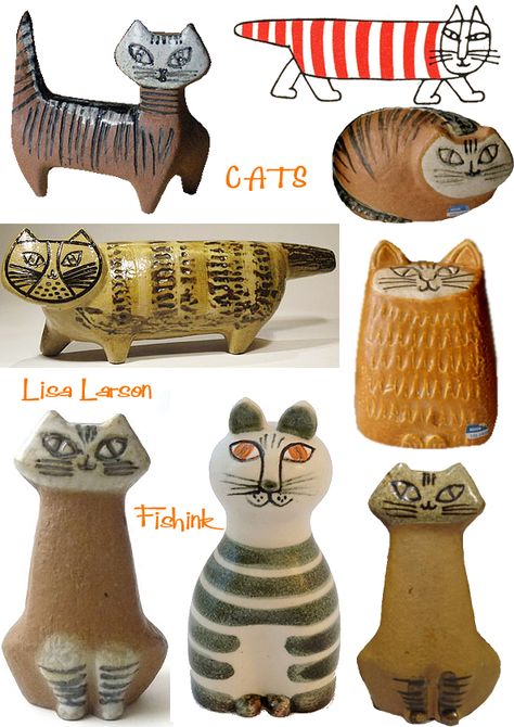 Uk Illustration, Swedish Art, Lisa Larson, I Like Her, Pottery Animals, Cat Figurines, Scandinavian Ceramic, Mid Century Pottery, Work Online