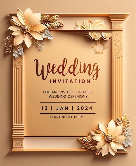 Freepik: Download Free Videos, Vectors, Photos, And Psd 3d Invitation Card, Wedding Card Background, Invite Background, Ganpati Mantra, Invitation Card Background, Free Invitation Cards, Invitation Card Maker, Wedding Invitations Design, Virtual Invitations