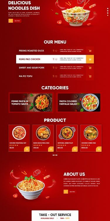 Food Landing Page, Website Menu Design, Food Website Design, Ma Po Tofu, Personal Portfolio Website, Food Web Design, Wordpress Landing Page, Website Menu, Cookbook Design