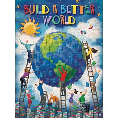 build a better world | Summer Reading Challenge, Library Themes, Peace Poster, Library Display, School Murals, Summer Reading Program, Leader In Me, Library Displays, Murals Street Art