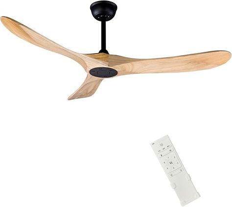 Amazon.com: FOBLKS 52" Indoor/Outdoor Wooden Ceiling Fan, 3 Blade DC Ceiling Fan with Remote Control, 2 Downrods, Reversible DC Motor 22W Quiet Energy Saving : Tools & Home Improvement Wooden Ceiling Fan, Wooden Ceiling Fans, Wooden Ceiling, Ceiling Fan With Remote, Dc Motor, Energy Saving, Save Energy, Ceiling Fan, Remote Control