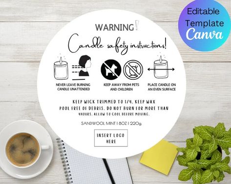 AndeeCraftsCreations - Etsy UK Circle Label Design, Minimalist Candle, Custom Candle Labels, Candle Labels Design, Candle Printable, Round Candle, Minimalist Candles, Business Card Minimalist, Food Wall Art