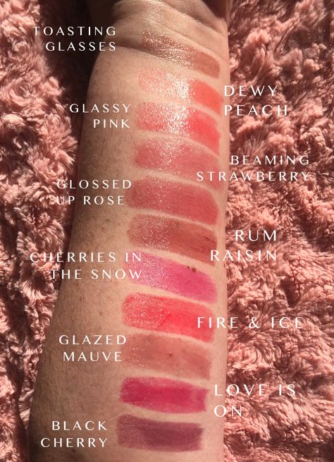 Revlon Lipstick Swatches, Revlon Super Lustrous Glass Shine, Cherries In The Snow, Revlon Lip, Revlon Lipstick, Revlon Super Lustrous Lipstick, Rum Raisin, Revlon Super Lustrous, Lip Swatches