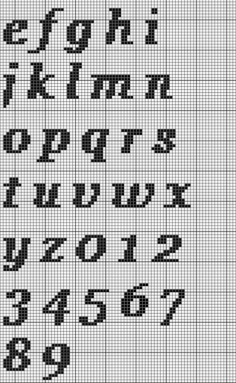 Crochet Fonts Graph, Knit Graph, Crochet Letters Pattern, Crochet Alphabet, Crochet Letters, Cross Stitch Alphabet Patterns, Graph Crochet, Easy Pixel Art, Pixel Crochet