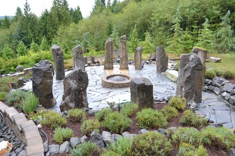 Circle Stone Patio, Stone Circle Garden, Backyard Stone, Mystic Garden, Sacred Garden, Stone Circle, Witch Garden, Moon Garden, Garden Landscape Design