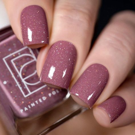 Mauve Nails With Glitter, Pink Mauve Nails, Mauve Nails, Nail Designs Ideas, Nail Polish Ideas, Cute Acrylic Nail Designs, Lovely Nails, Polish Ideas, Colorful Nail Designs