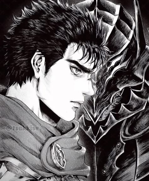 Manga Art Berserk, Berserk Illustration, Gatsu Berserk, Berserk Manga Panels, Berserk Panels, Portrait Animation, Guts Manga, Guts And Griffith, Evangelion Kaworu