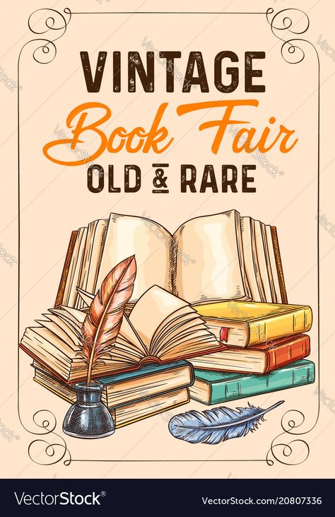 School Book Covers Literature, Literature Design Poster, Vintage Books Drawing, Vintage Book Drawing, Literature Poster Design, Book Fair Poster Ideas, Vintage Book Posters, 21st Century Literature Poster, Literature Cover Page Ideas