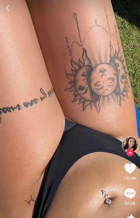 Quad Tattoo Women, Quad Tattoo, Tattoo Women, Pretty Tattoos, Thigh Tattoo, Summer Aesthetic, Tattoos For Women, Full Body, Quad