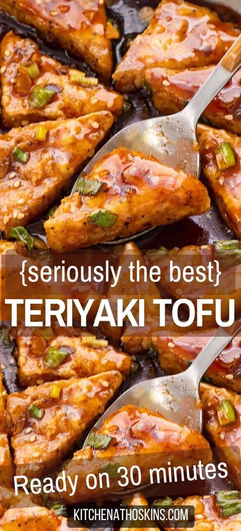 Learn how to make best teriyaki tofu recipe with homemade teriyaki sauce that is an easy 30 minute vegetarian dinner idea served with rice. This easy Asian stir fry is one of the best tofu recipes made using firm tofu. Vegan Teriyaki Stir Fry, Bibibop Tofu Recipe, Vegan Tofu Recipes Dinners, Easy Tofu Dinner Recipes, Tofu Recipes Pan Fried, Lunch With Tofu, Easy Tofu Sauce, Firm Tofu Recipes Dinners, Tofu Hoisin Sauce